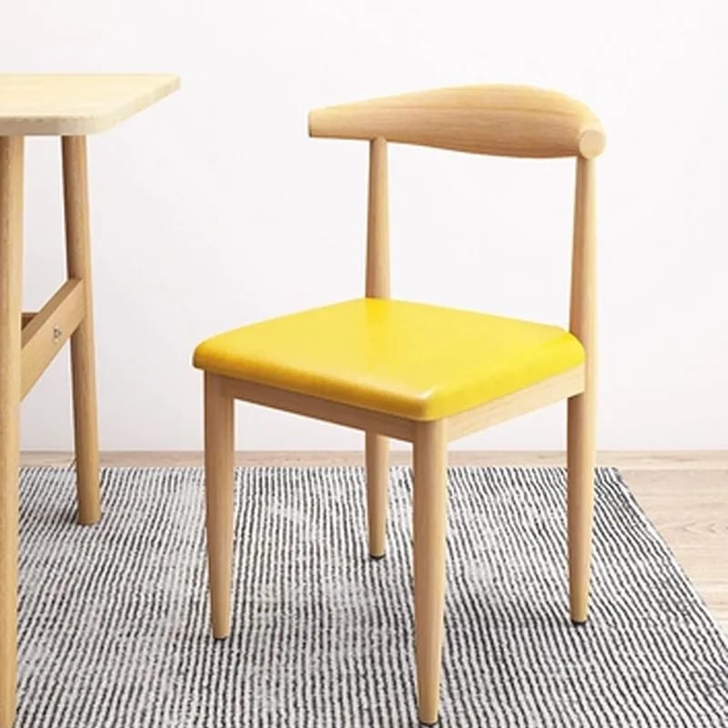 Kursi Makan Kayu/Kursi Tanduk Kuning Bangku Rumah Kursi Belajar Siswa Kursi Restoran Minimalis ML-15