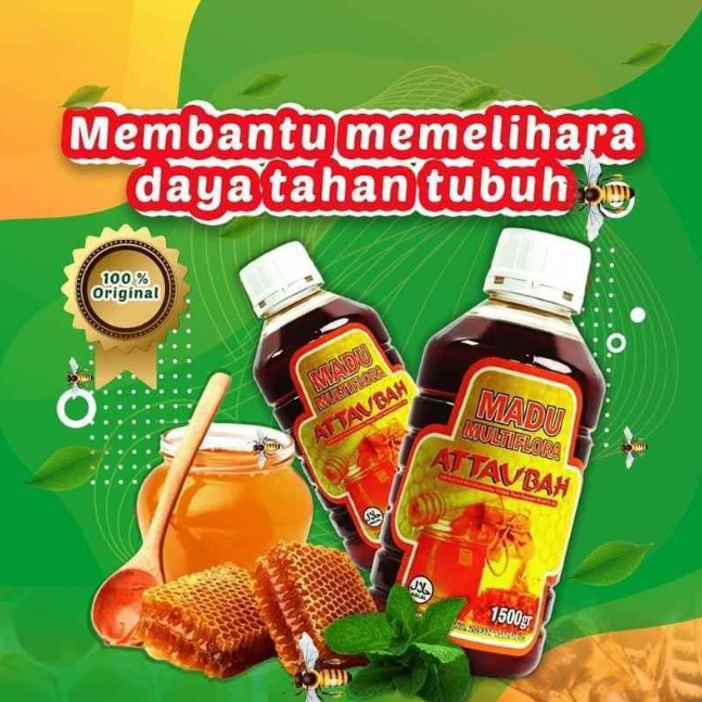 Madu Multiflora Attaubah 1500gr Madu Asli Madu Multiflora Attaubah Untuk Lambung dan Pencernaan