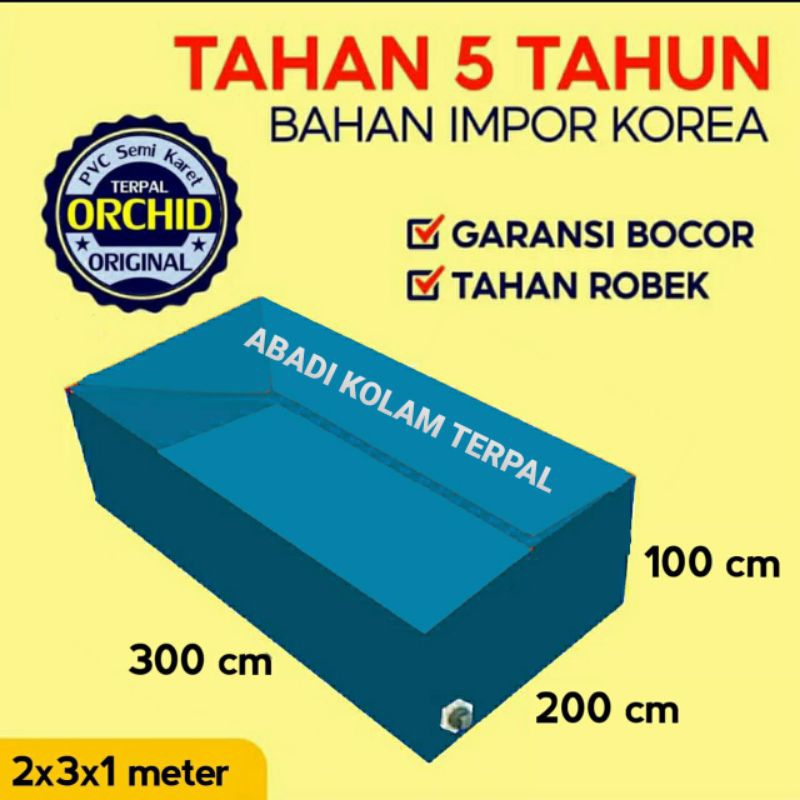 Terpal Kolam Terpal Ikan Kotak Semikaret Orchid 300x200x100/200x300x100/3x2x1/2x3x1 Kolam Terpal Bah