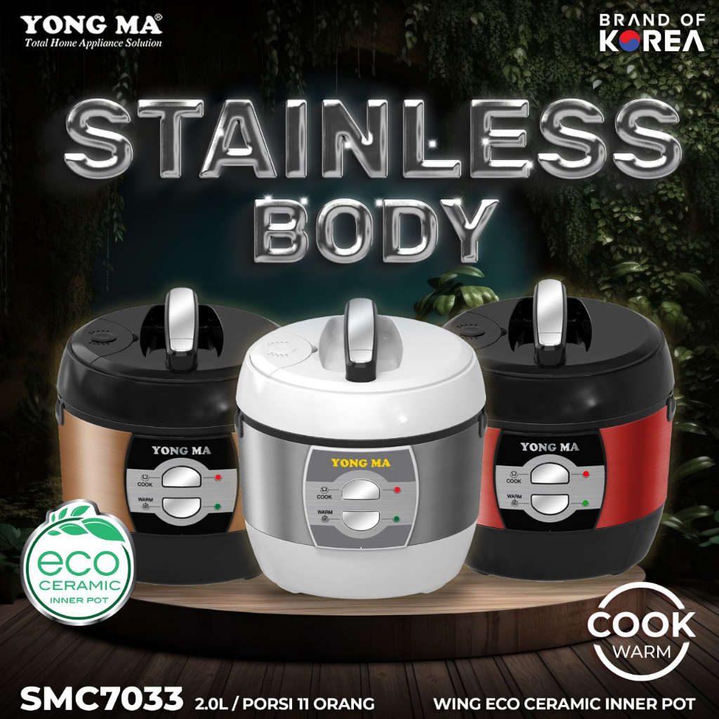 MAGIC COM YONGMA STAINLESS SMC 7033 / RICE COOKER YONGMA 2L SMC7033