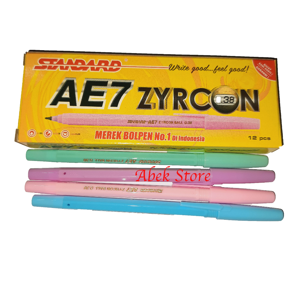 

PULPEN STANDARD AE7 ZYRCON BALL 0.38mm Ballpoint Pen Pena Pulpen Standard AE-7 / per LUSIN