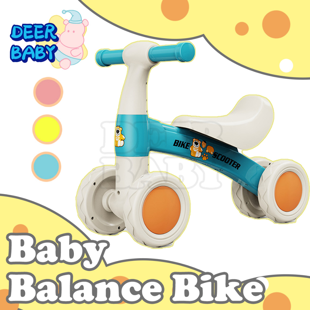 Baby Balance Bike Toddler Anak Sepeda Keseimbangan Bayi Mainan Sepeda Keseimbangan Roda 4 Baby Balance Bike Sepeda Anak