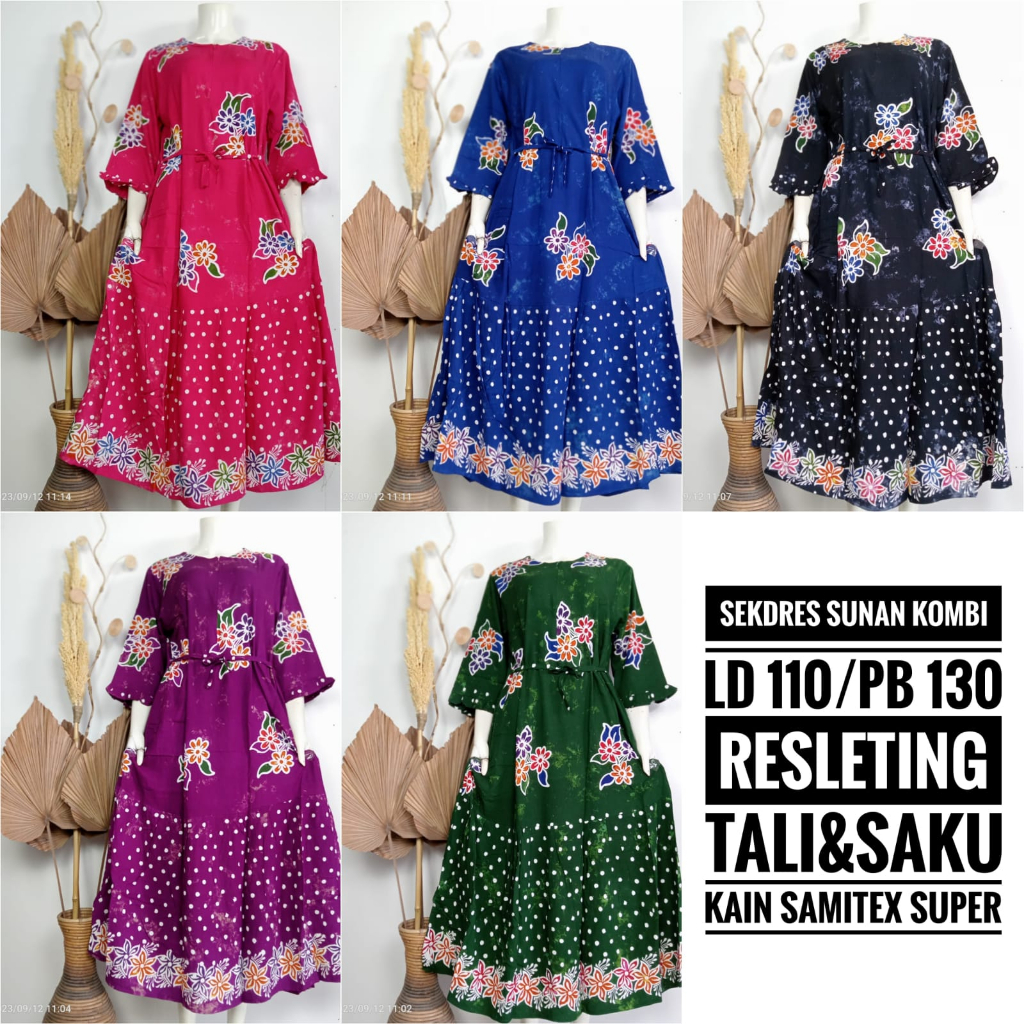Sekdress Sunan Kombi | Sekdress Daster Motif Sunan Terbaru Kekinian Viral Wanita Bisa COD Busui Bumi
