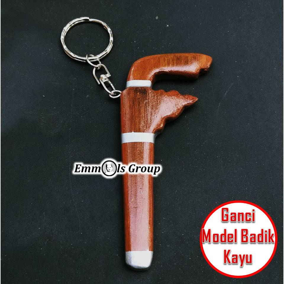 Gantungan Kunci Model Bad1ik Khas Bugis Model Gecong Bahan Kayu Super Asli Cokelat