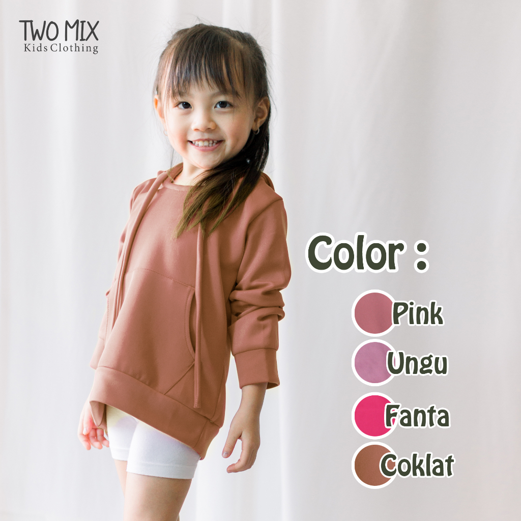 TWO MIX - Hoodie Anak Laki & Perempuan - Sweater Anak Polos Cewek Cowok 1-12 Tahun 4284