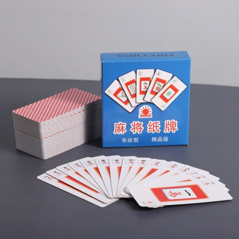 Kartu Mahjong Tradisional Cina Card Mah Jong Kertas 8.5 4.1Cm Perlengkapan Serbaguna Kebutuhan