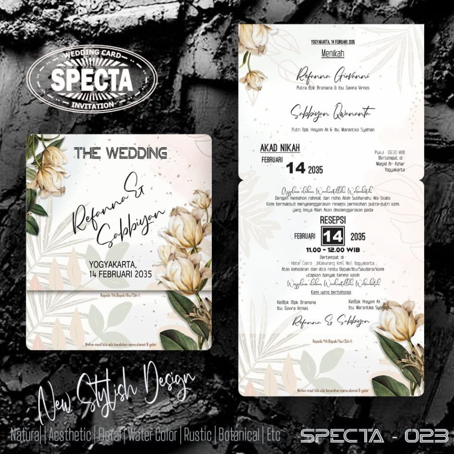 Blangko undangan pernikahan SPECTA 23 wedding simple murah