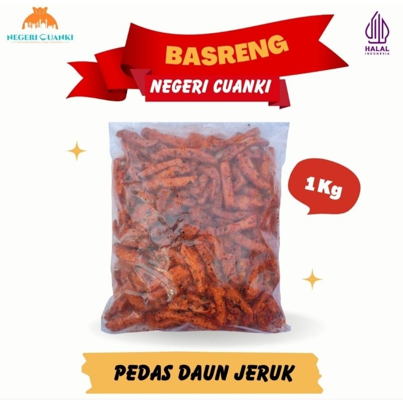 

Basreng 1 kiloan Pedas Daun Jeruk dan Asin Manis Daun Jeruk dan Polos