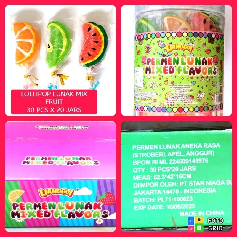 

Permen Cemilan Snack Yupi Gummy Gumi Lunak Mix Fruit Buah Mainan Anak Murah (isi 30 pcs)