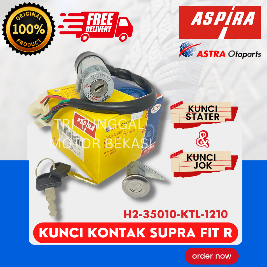 [READY COD] KUNCI KONTAK SET ASPIRA SUPRA FIT R / KUNCI KONTAK ASSY + JOK / PAKET SET KUNCI KONTAK S