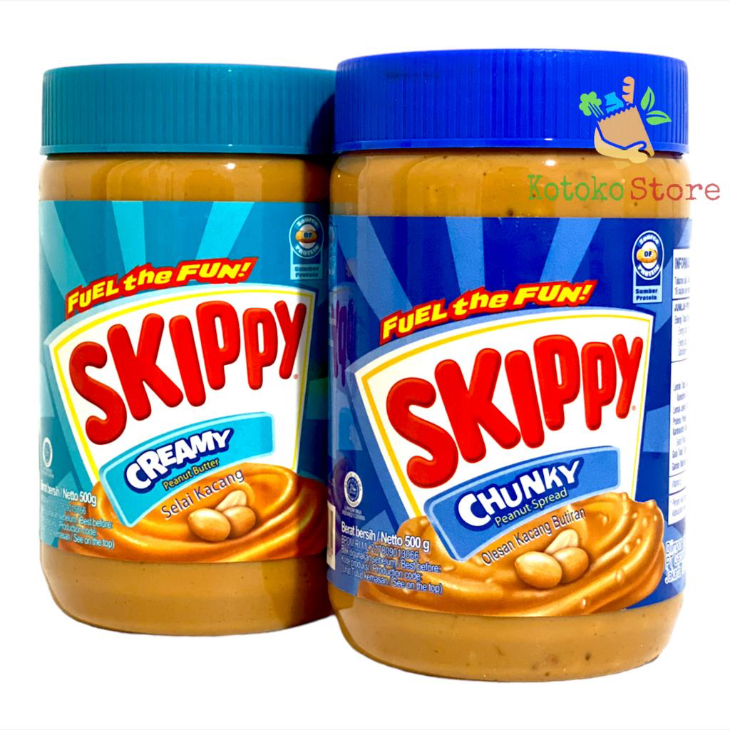 

Skippy Chunky Peanut Spread Creamy Peanut Butter / Selai Kacang Skippy Halus Kasar 500gr