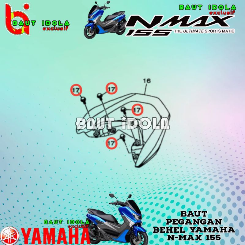 Baut Behel Belakang Yamaha Nmax Original