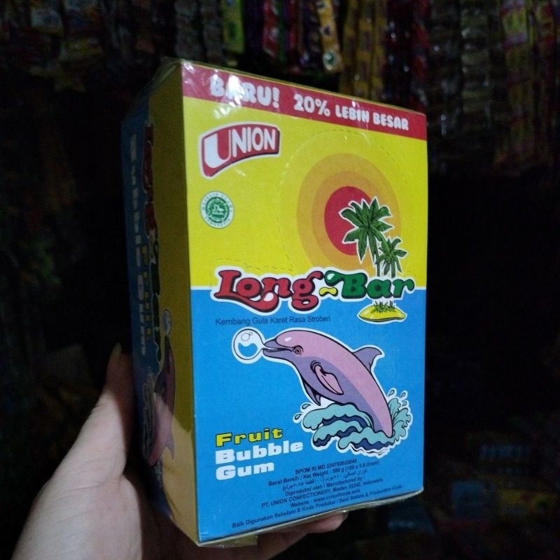 

Long~bar/permen karet/bubble gum 1 box isi 10 pics berat bersih 580g
