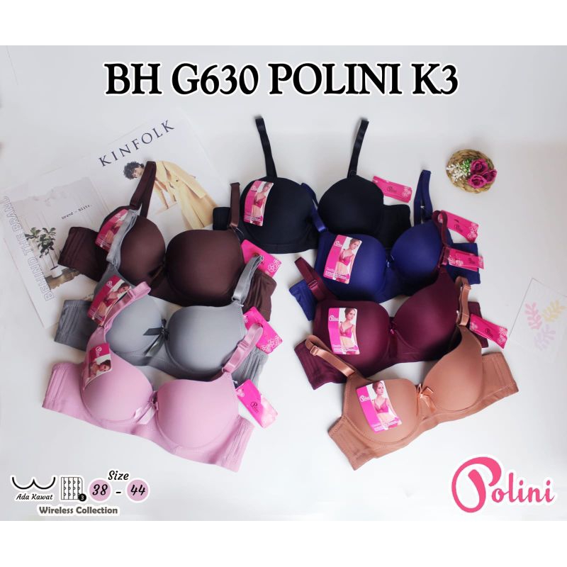 POLINI G630 BRA/BH wanita push up berkawat busa sedang pakaian dalam wanita size 38-40-42-44