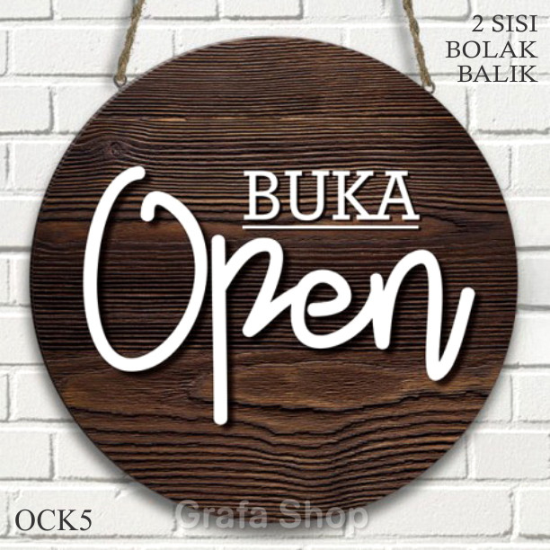 Papan Tulisan Open Close Bolak Balik bahan Kayu Mdf Vintage