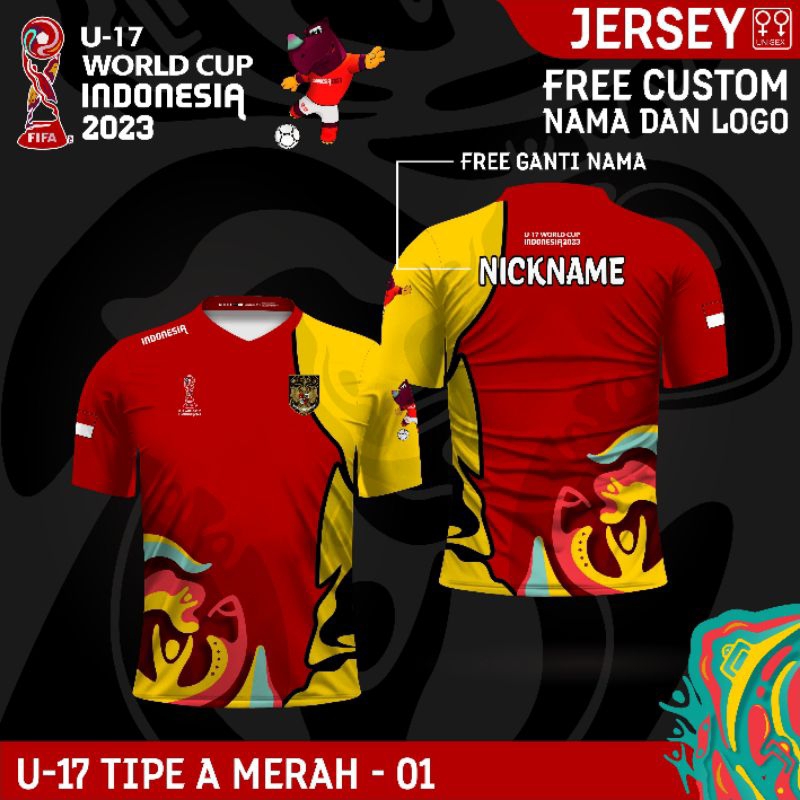 Jersey PIALA DUNIA U-17 baju kaos bola piala dunia U17 terbaru