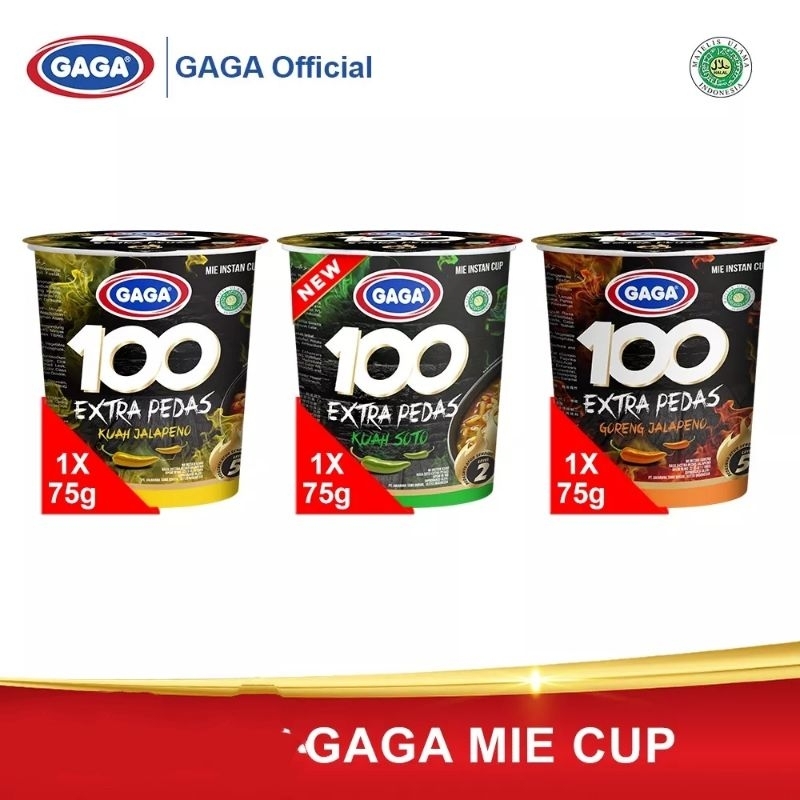 

GAGA 100 mie instan CUP all varian 75 gram