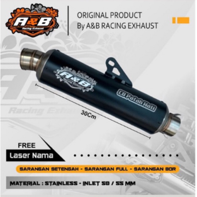 Knalpot A&B Racing Exhaust,Knalpot Cb Knalpot GL100 Knalpot Herex Knalpot Black Coating Kanlpot Mura