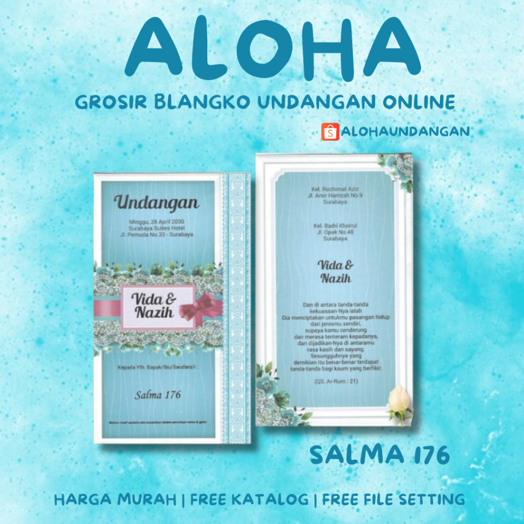BLANGKO UNDANGAN NIKAH MURAH SALMA 176 | Aloha Undangan