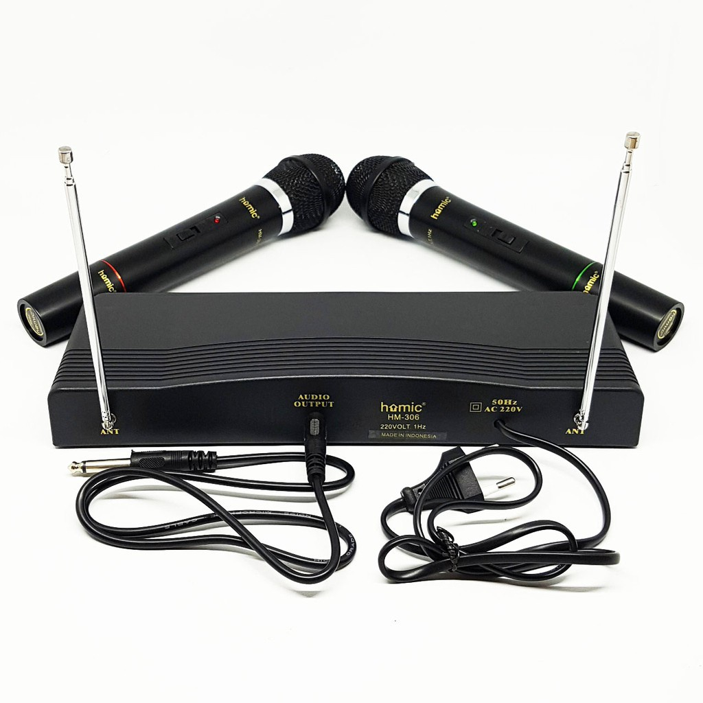 Mic Wireless Homic HM-306 Microphone Double