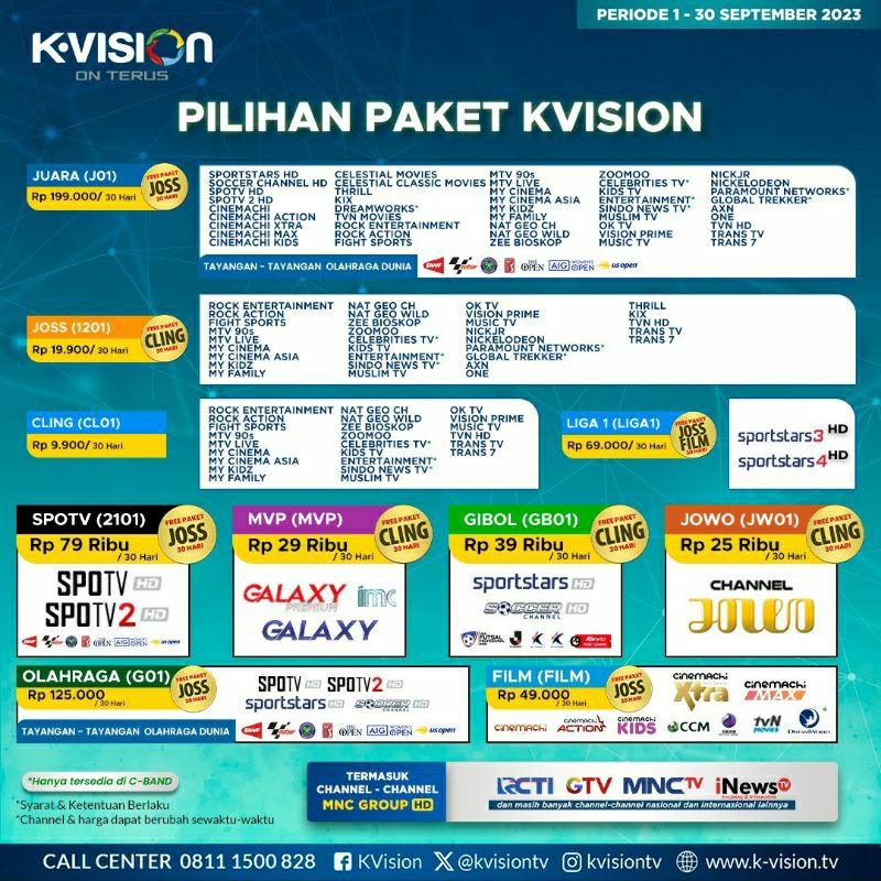 Paket receiver k vision dan GOL