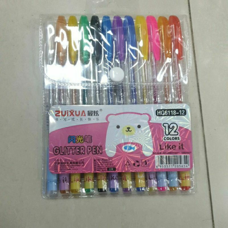 

COLOR PEN ZUIXUA GLITER HG6118-12 12W