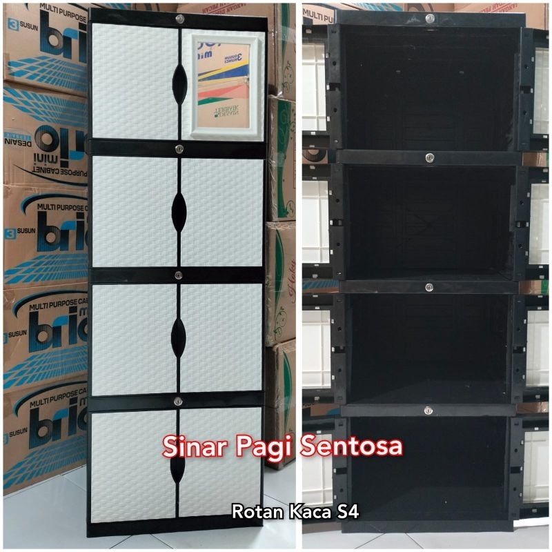 Promo Lemari plastik Aquose  ,Queen ,Diva ,New AQUOSE,BRIO Susun 4 Ukuran 40x50x140CM