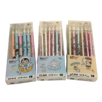 

1 pack / 12 pcs Dtian Pulpen Gel hapus Pen Motif Karakter Lucu DT-826