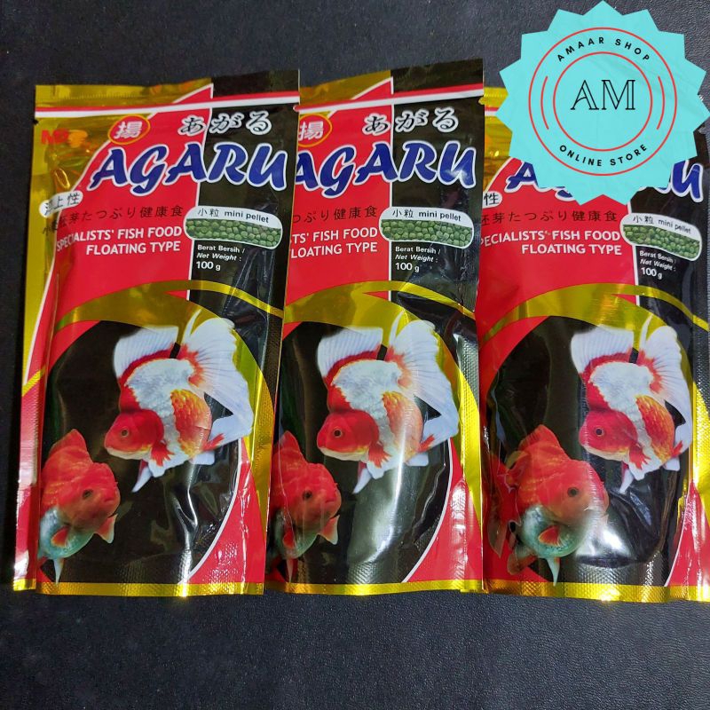 PELET AGARU FLOATING TYPE 100GR / MAKANAN IKAN HIAS AGARU