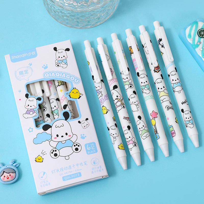 

1 SET 6 PCS PULPEN GEL MEKANIK LUCU EDISI SANRIO KARAKTER POCHACCO PUPPY KAWAII LG