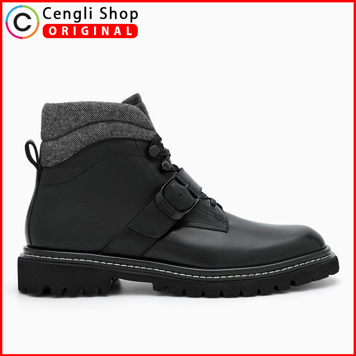 PM005 SEPATU BOOT PEDRO BOOTS PRIA ORIGINAL CASUAL KULIT ASLI ORI HITAM