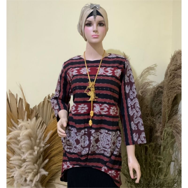 Tunik Tenun Atasan Wanita | Tunik Tenun Batik - Modeluv