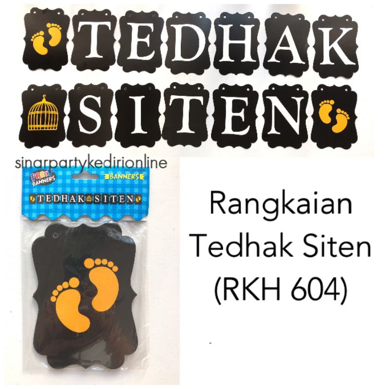 Rangkaian Tedhak Siten Hitam /Banner Turun Tanah/Dekor Baby/Banner Flag/Tedhak siten/Banner mudun le