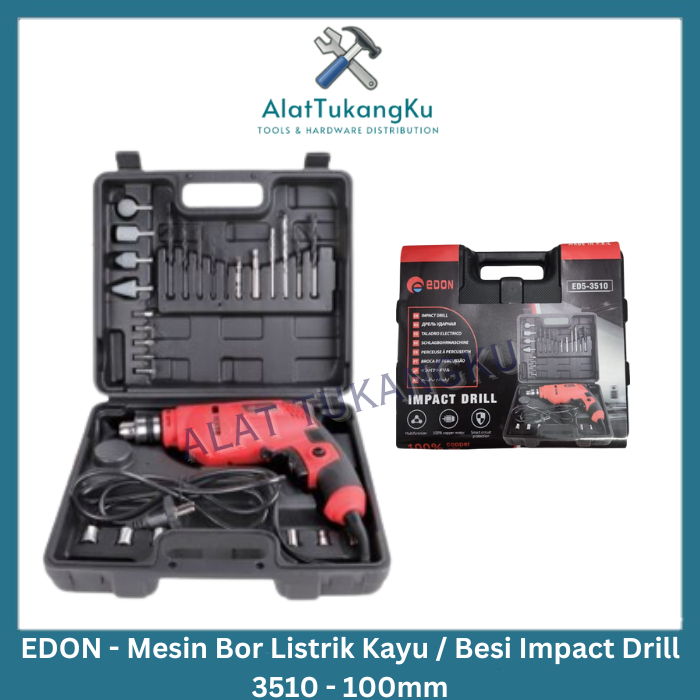 EDON BOR LISTRIK IMPACT DRILL EDON ED5-5513 / BOR LISTRIK KAYU BESI 1 SET