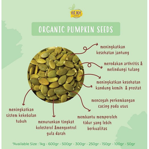 

PUMPKIN SEED PREMIUM / BIJI LABU MENTAH (1kg)