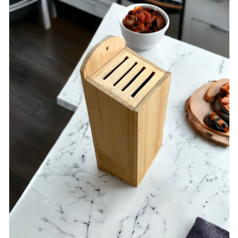 Tempat pisau dapur kayu aesthetic