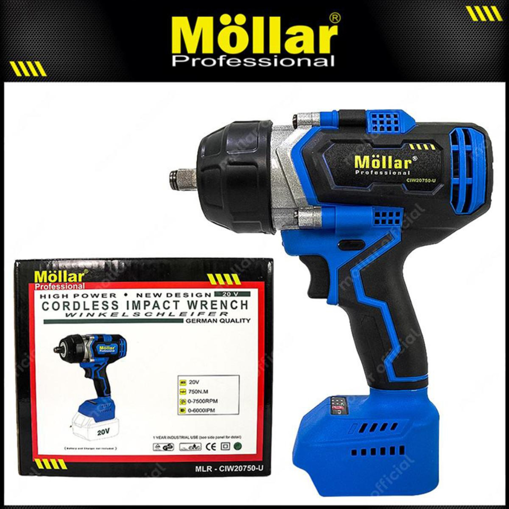 Air Impact Wrench Cordless MOLLAR CIW20750 UNIT ONLY Brushless 750mm