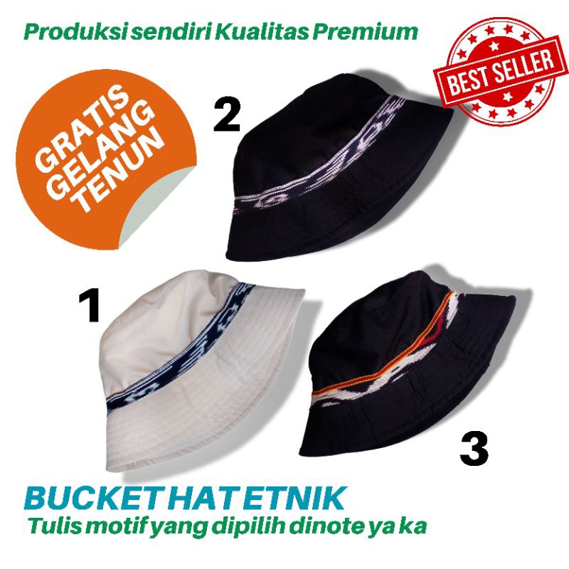 TOPI RIMBA TENUN / TOPI RIMBA ETNIK / TOPI RIMBA / TOPI ETNIK / BUCKET HAT  / BUCKET HAT ETNIK / BUC