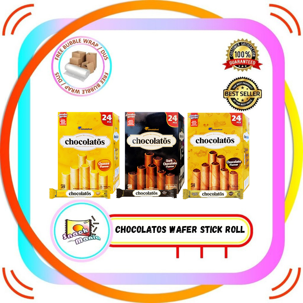 

Chocolatos Wafer Stick Roll Dark Coklat | Chocolate | Cheese Keju 14 gr x 24 pcs BOX