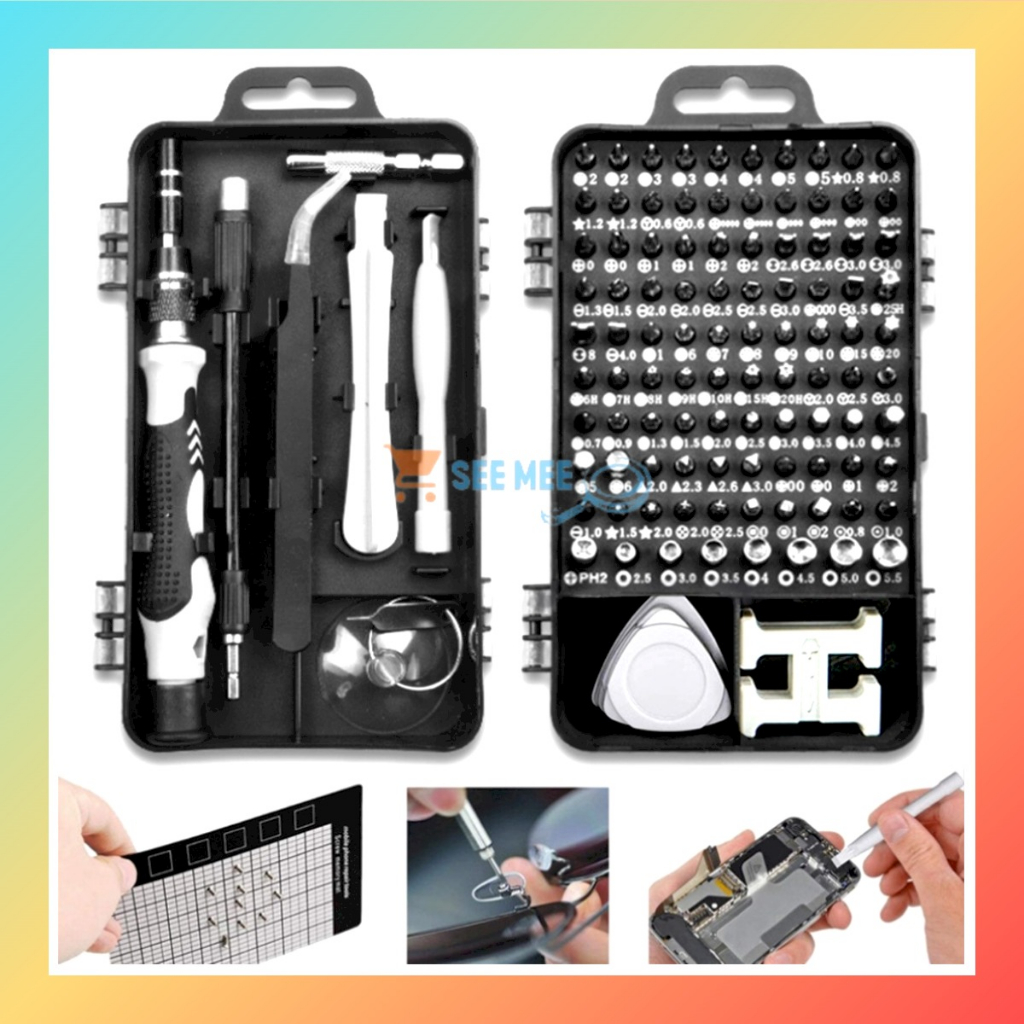 ( SEE ) Obeng HP Full Set 115 in 1 Multifungsi/ Obeng 115 in 1 HP Full Set Obeng Service Komputer La