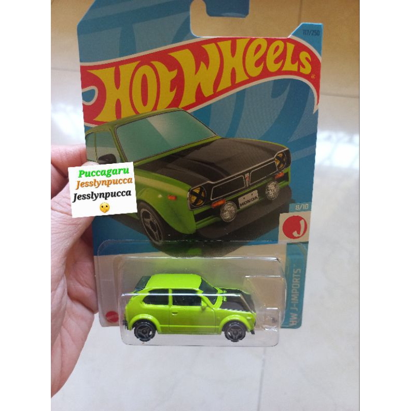 HOT WHEELS 73 HONDA CIVIC CUSTOM GREEN HIJAU IJO KADO MAINAN ANAK DIECAST MOBIL HONDA JADUL MOTUBA L