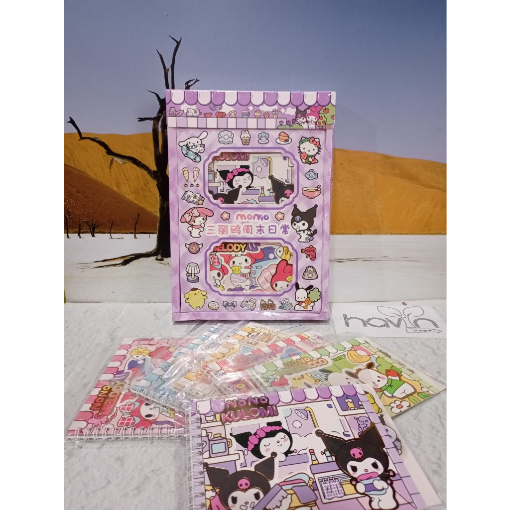 

BUKU DIARY ADA STICKER MEMO SPIRAL RING STIKER SANRIO