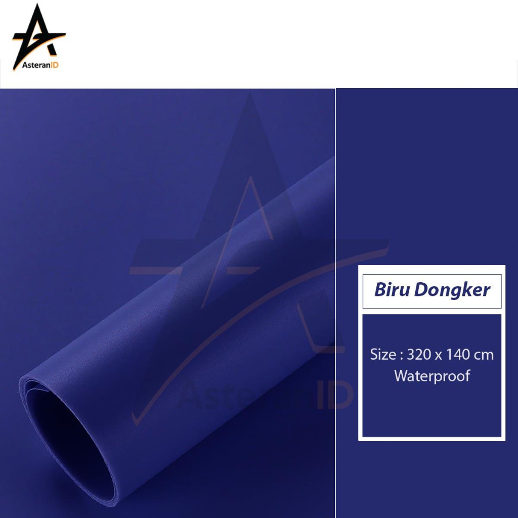 Background Foto/AlasFoto Waterproof Warna Biru Dongker Ukuran 320x140