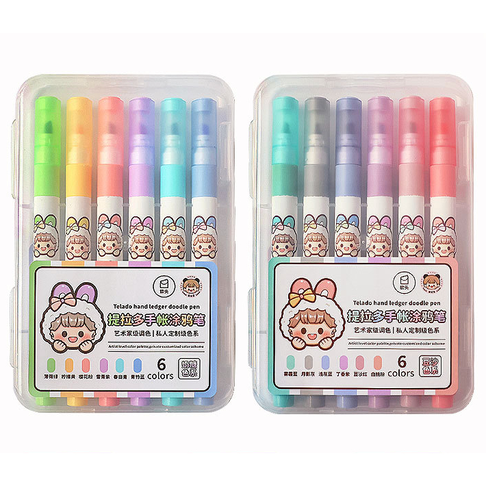 

D3W! Stabilo Highliter Edisi Dodogiel 1 Set 6 Warna Pastel Doodle Pen Buat Jurnaling TLD137