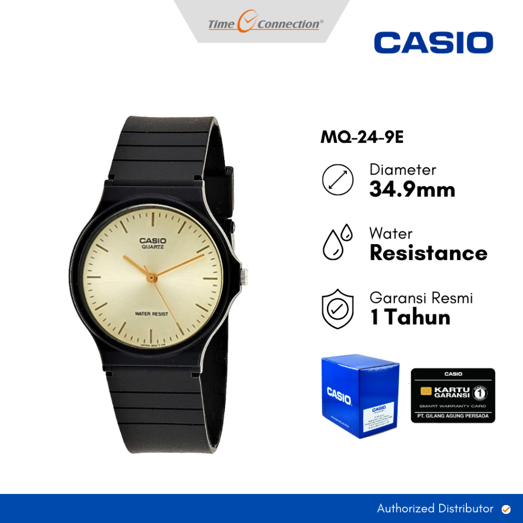 Casio MQ-24-9E Emas Original / Jam Tangan Pria Wanita Analog Resin