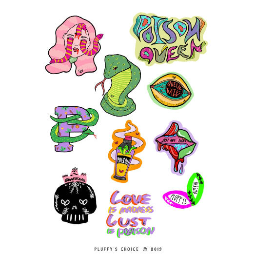 

Pluffyschoice Poison Queen A5 Sticker Pack Special Edition