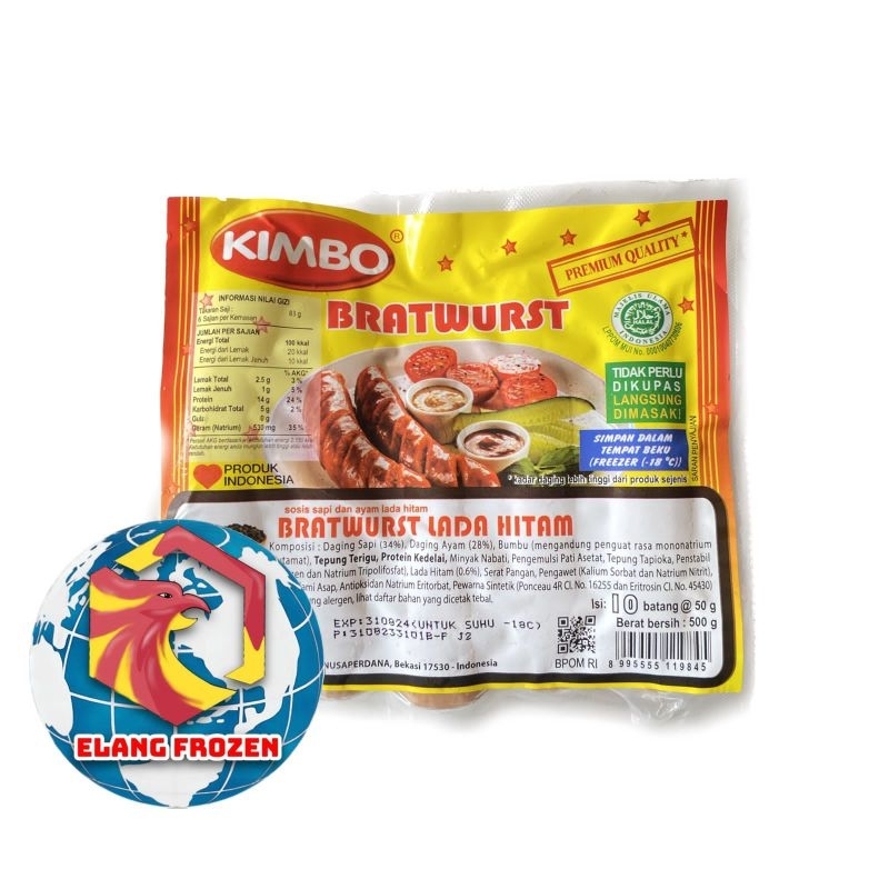 

Sosis Kimbo Bratwurst Lada hitam isi 10