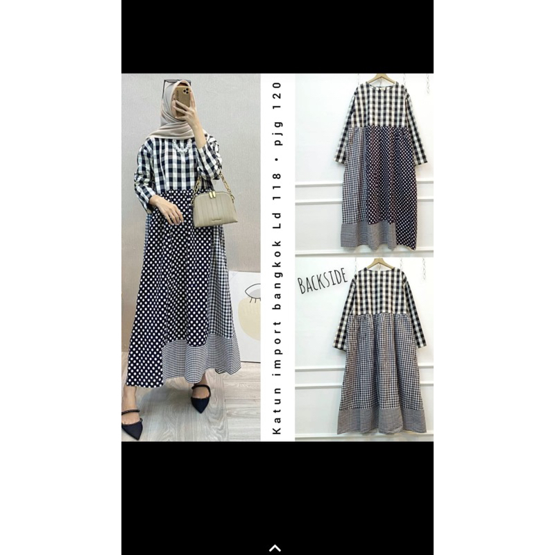 MIDI Dress Muslim // MIDI Dress Bahan Katun Import Bangkok // MIDI Dress Terbaru