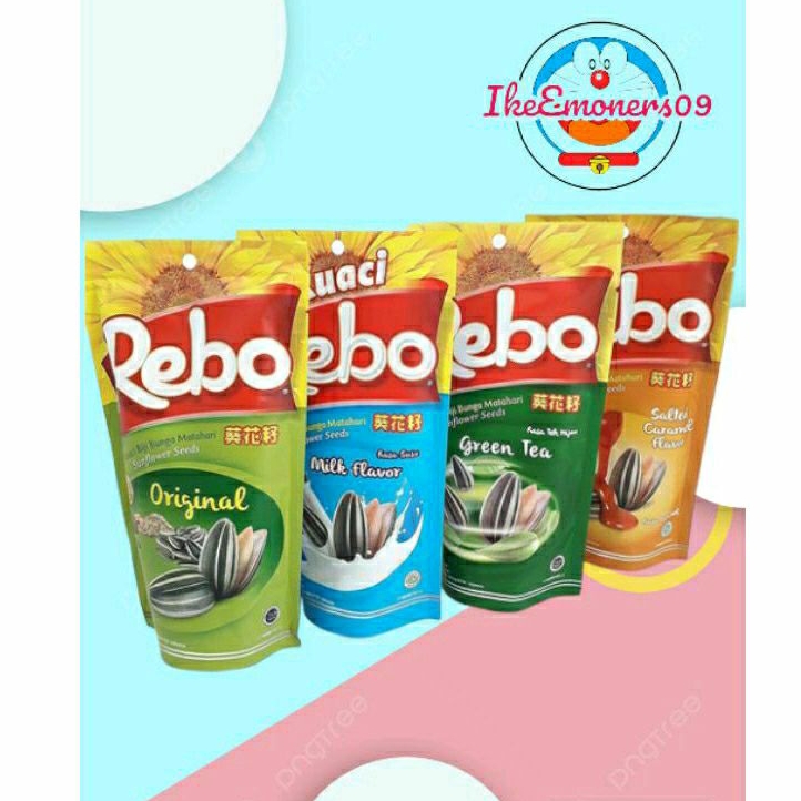 Kuaci Rebo 150gr / 150gram Rasa Original / Milk / Salted Caramel / Green Tea
