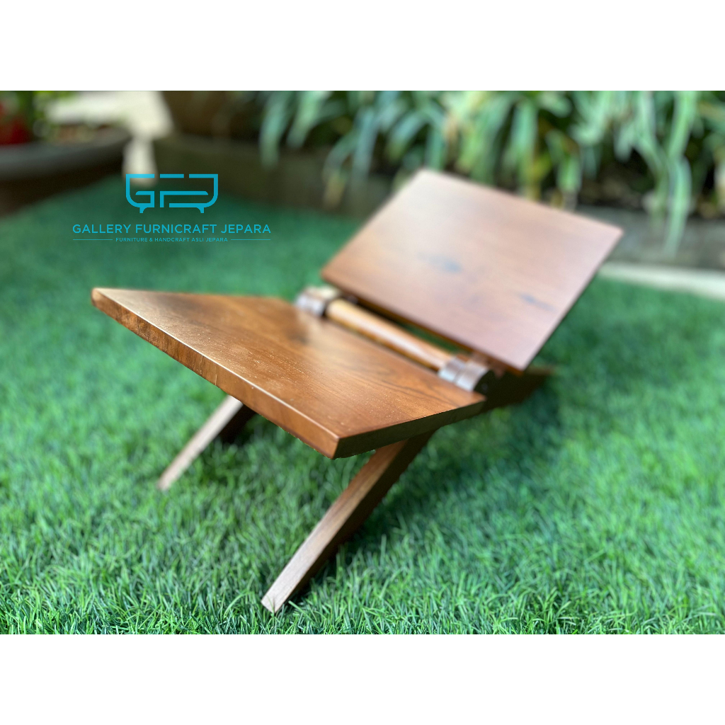 Rekal Al-Quran Lipat Kayu Jati Polos